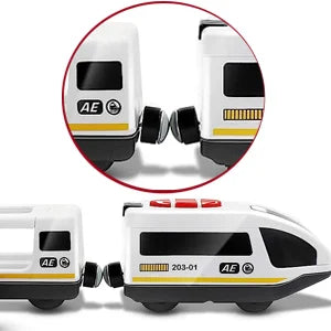 Remote Control Train with Magnetic Connection, Battery Operated Train for Toddlers, Compatible with Thomas, Brio, Chuggington