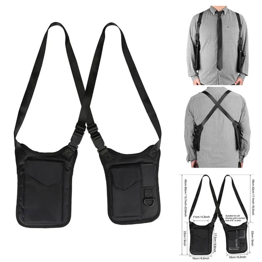 Portable Underarm Wallet Tactical Anti-Theft Secret Holster Crossbody Shoulder Hidden Bag For Passport Phone Keys Credit Cards
