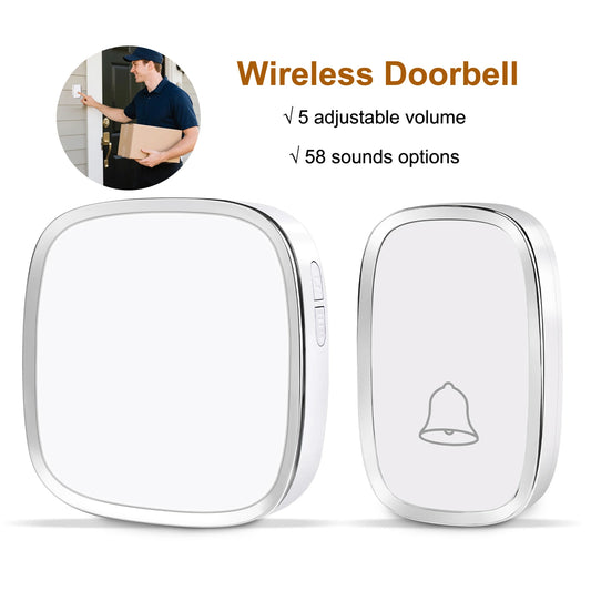 Wireless Doorbell Welcome Door Bell 300M Remote 58 Songs Melodies 5 Levels Volume Home Plug in waterproof Doorbell