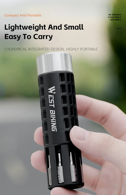 WEST BIKING Mini Ratchet Wrench Vacuum Portable Tubeless Tool Set Bicycle Motorcycle Emergency Multitool Tire Repair Kit E-Bikes