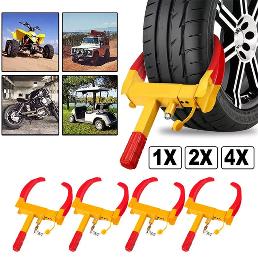 1/2/4Pack Heavy Duty Security Wheel Tire Lock Anti Theft Clamp Adjustable 8 Holes with Keys for Caravan Car Van Trailer