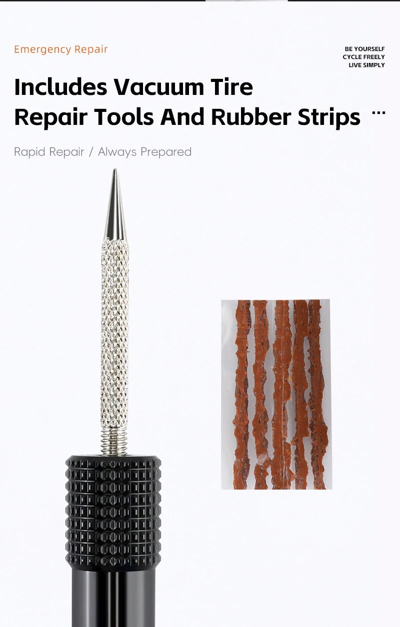 WEST BIKING Mini Ratchet Wrench Vacuum Portable Tubeless Tool Set Bicycle Motorcycle Emergency Multitool Tire Repair Kit E-Bikes