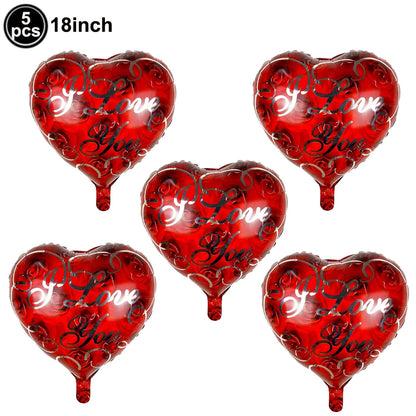 Valentine's Day Foil Balloon Decor Teddy Bear Foil Balloon Love Balloon Heart Balloons for Valentines Wedding Party Decor