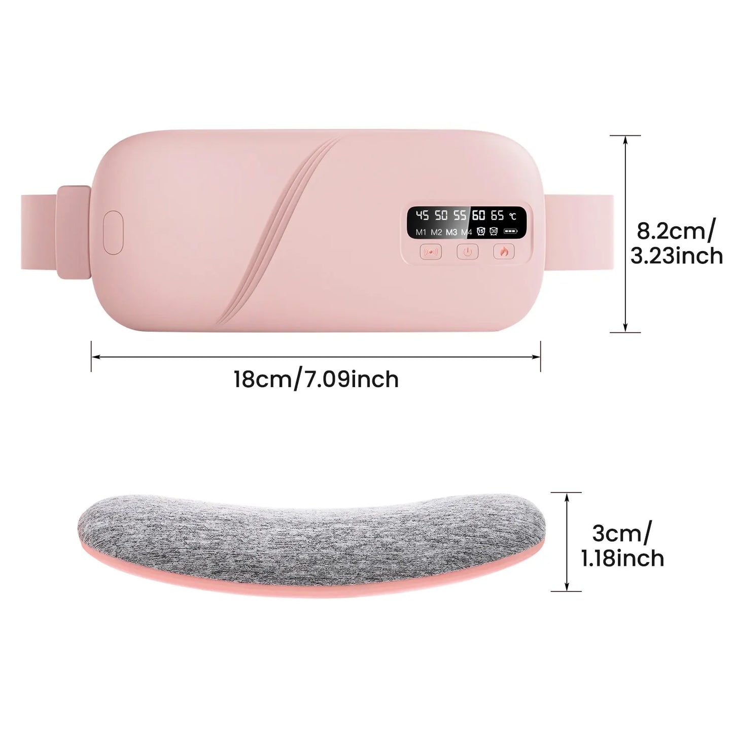 Electric Fast Heating Vibration Waist Massage Belt Smart Warm Palace Women Menstrual Heating Pad for for Cramps Period Relief