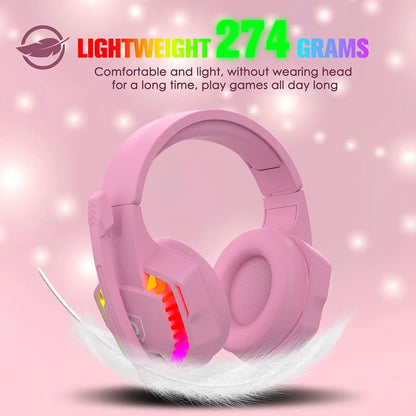 Gaming Headset with Microphone for PS4 PC Xbox One PS5 Controller,Noise Cancelling Over Ear Headphones with Adjustable Mic,Breat