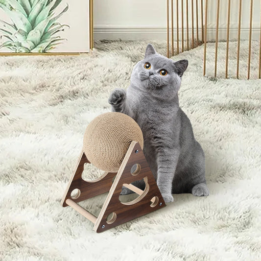 Voltsify Cat Scratching 360 Degree Rotatable Ball Natural Sisal Board Scratcher Pet Toy