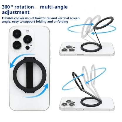 Mobile Phone Strong Magnetic Holder for Magsafe Double-sided Magnet Stand Portable Folding Ring Bracket for Xiaomi iPhone 14 15