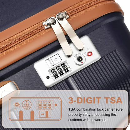 (56/66/76 cm) | British Traveler hard shell case with 8 spinner wheels & TSA lock | 100% PP | hand luggage compatible