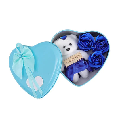 Bear Soap Rose Gift Box Valentines Day Flower Love Box Bears Bouquet Wedding Birthday Home Party Decoration