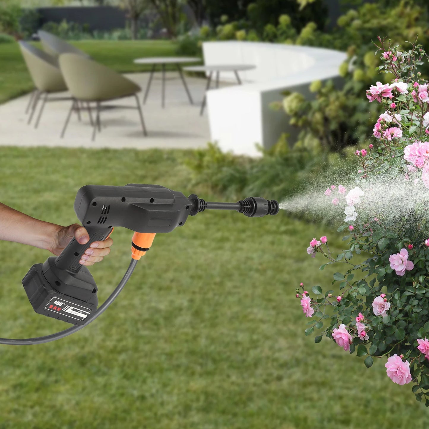 200W Cordless Pressure Washer Set Portable Pressure Cleaner Rechargeable Battery Car Water Gun Cleaning Machine