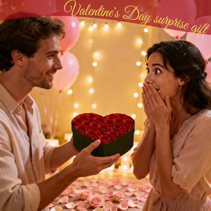 18/24PCS Heart Shape Roses Gift Box for Valentines Day Gifts Flowers Heart Shape Box for Her Mathers Day Forever Flower Birthday