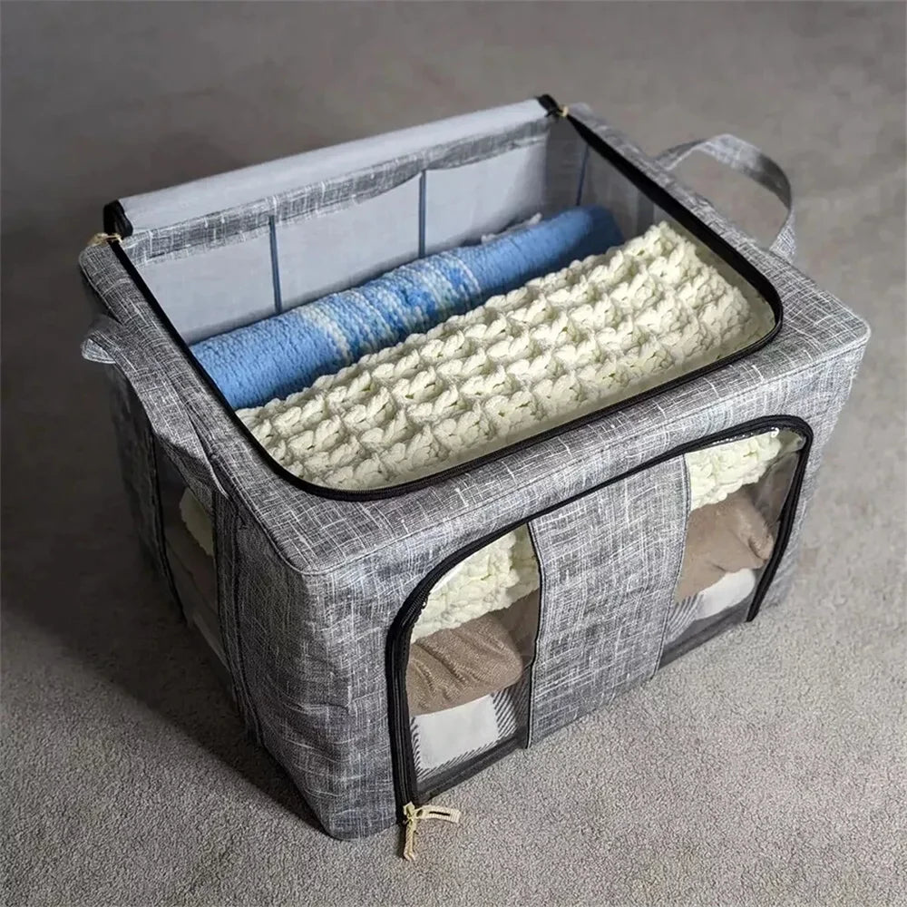 3PCS Clothes Storage Bag Large Capacity Foldable Quilt Storage Bags Storage Containers for Bedroom Closet Clothing Organizing