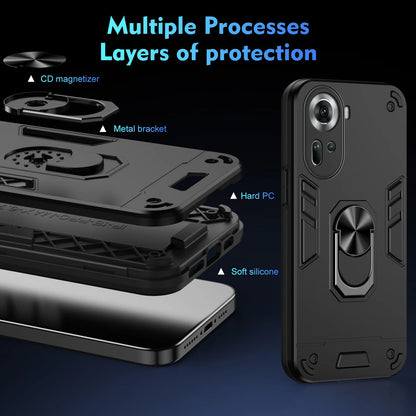 Magnetic Phone Holder Case for OPPO Reno 10 11 Pro 5G 8T Cases Luxury Protect Bumper Back Cover for OPPO Reno7 8 Lite