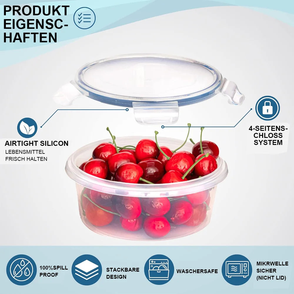 12pc Sealed refrigerator storage box with lid crisper Food Retain Freshness Transparent Storage Jar lunch box with lid