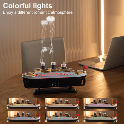 Titanic Ship Model Air Humidifier Home 250ml Remote Control Essential Oil Jellyfish Smoke Ring Spray Aroma Diffuser Humidifiers