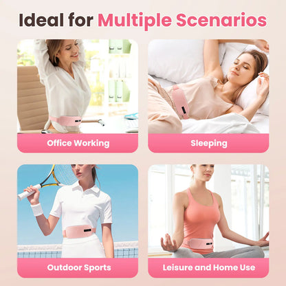 5 Modes Electric Heating Vibration Waist Massage Belt Smart Warm Palace Women Menstrual Heating Pad for for Cramps Period Relief