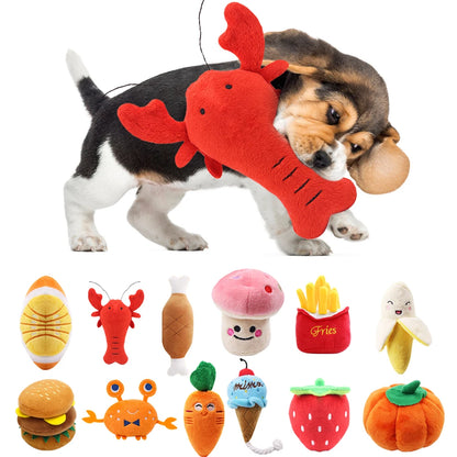 1Pc Pet Toys Fruit Animals Cartoon Dog Toy Stuffed Squeaking Cute Plush Puzzle for Dogs Cat Chew Squeaker Squeaky Toy