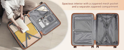 (56/66/76 cm) | British Traveler hard shell case with 8 spinner wheels & TSA lock | 100% PP | hand luggage compatible