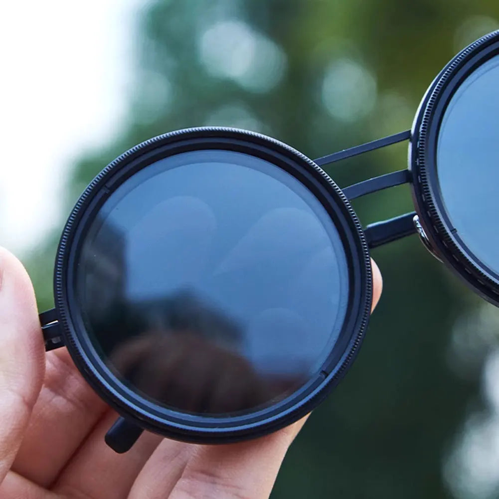 ND9 adjustable dimming sunglasses Retro Punk round men's outdoor fishing UV400 polarized driving sunglasses for Driving Fishing