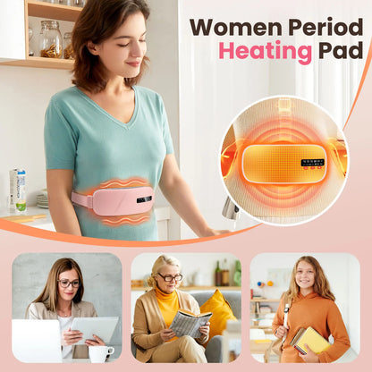 Electric Fast Heating Vibration Waist Massage Belt Smart Warm Palace Women Menstrual Heating Pad for for Cramps Period Relief