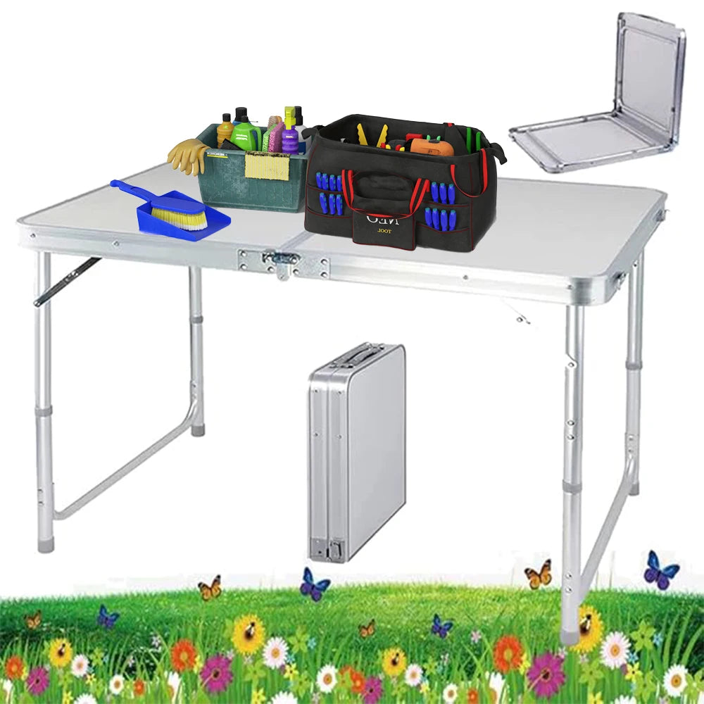 Folding Picnic Table Outdoor,Folding computer table for Homework Compact Handy Camping Table Garden Party BBQ,Multi-Purpose