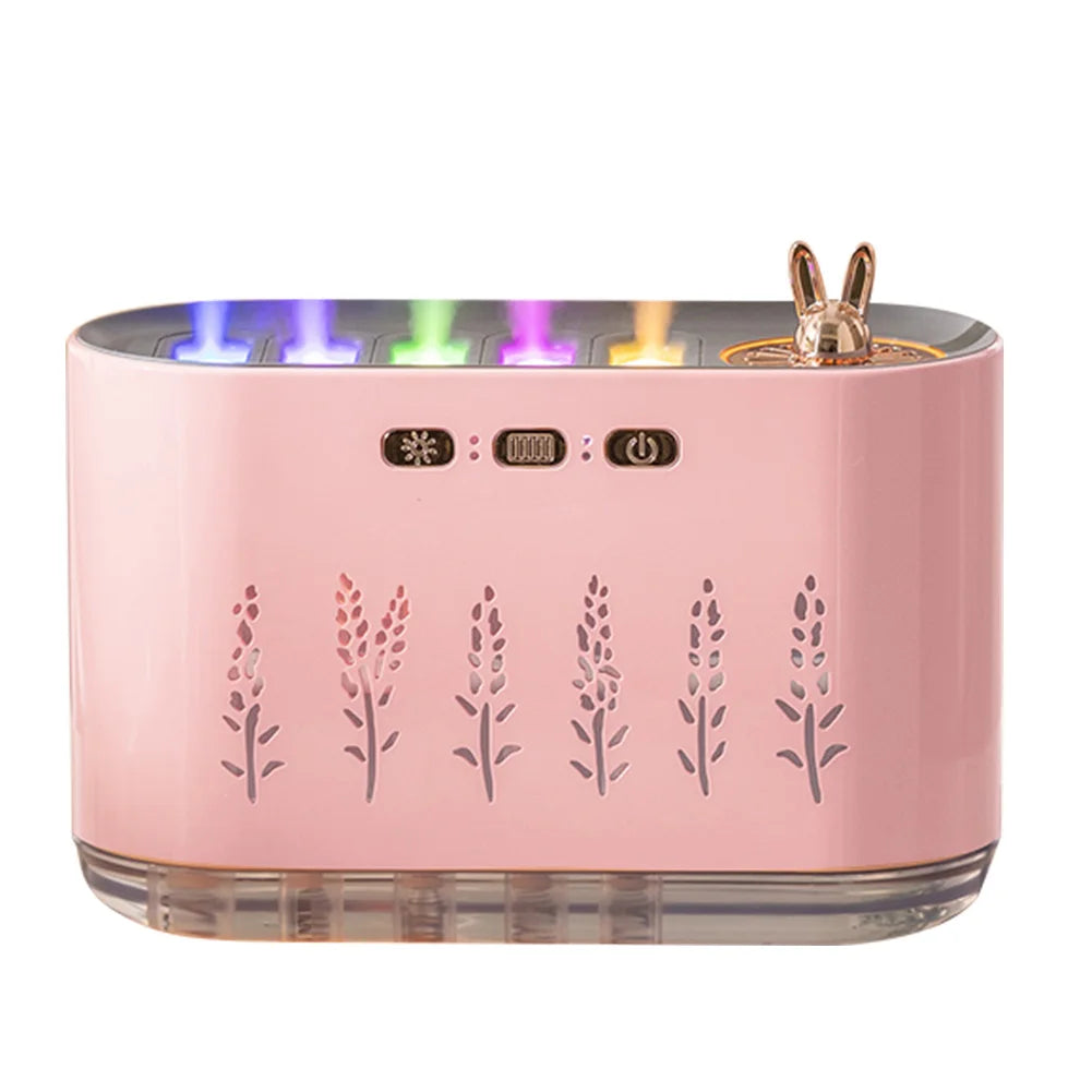 7 Colors LED Mist Humidifier Night Light Quiet Aroma Diffuser with 5 Nozzle Spray Cool Air Purifier Oil Diffuser for Home Office