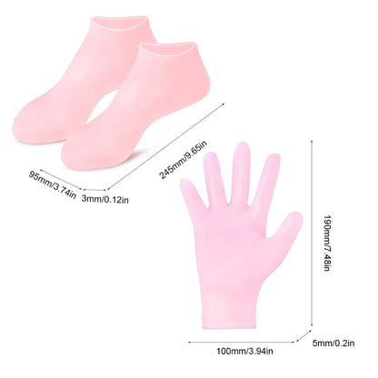 Silicone Anti Crack Foot Mask Prevents Dryness Foot & Hand Spa Mask Pedicure Socks & Moisturizing Gloves for Feet/Hand Care