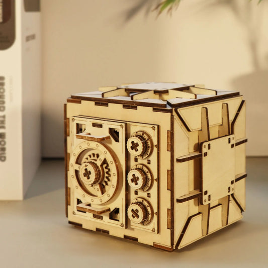 3D Wooden Puzzle For Adults DIY Locker Puzzle Box withModel Kit Christmas gifts