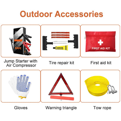 1200A Car Jump Starter 150PSI Tire Inflator 4 In 1 Multifunctional Automotive Emergency Power Bank Air Pump with Tire repair kit