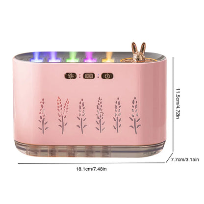 7 Colors LED Light Quiet Aroma Diffuser with 5 Nozzle Spray for Bedroom (Pink)