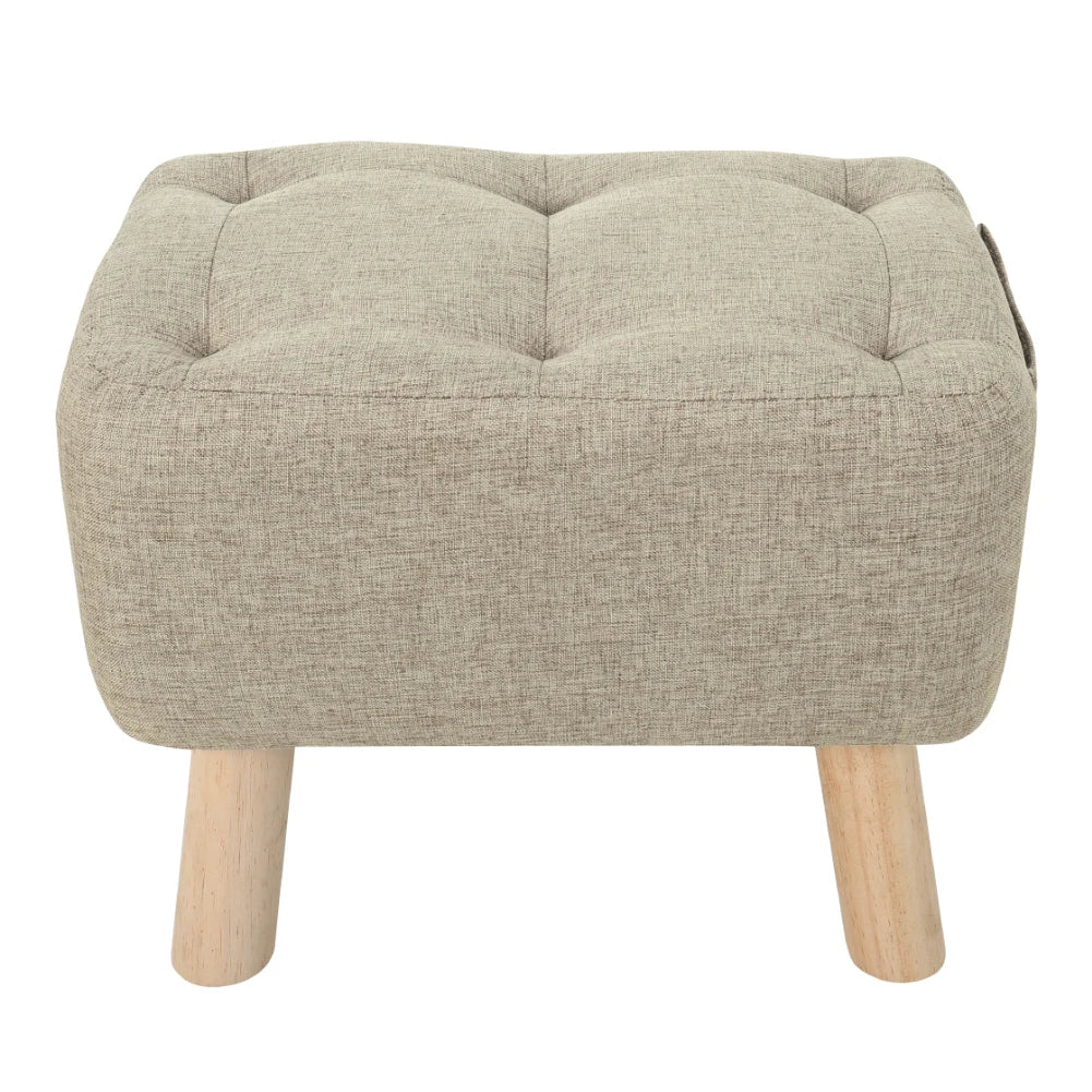 【Breeins】Linen Upholstered Ottoman Footstool with Pocket Chair Sofa Home Decoration