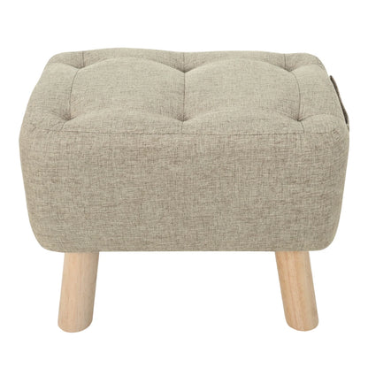 【Breeins】Linen Upholstered Ottoman Footstool with Pocket Chair Sofa Home Decoration