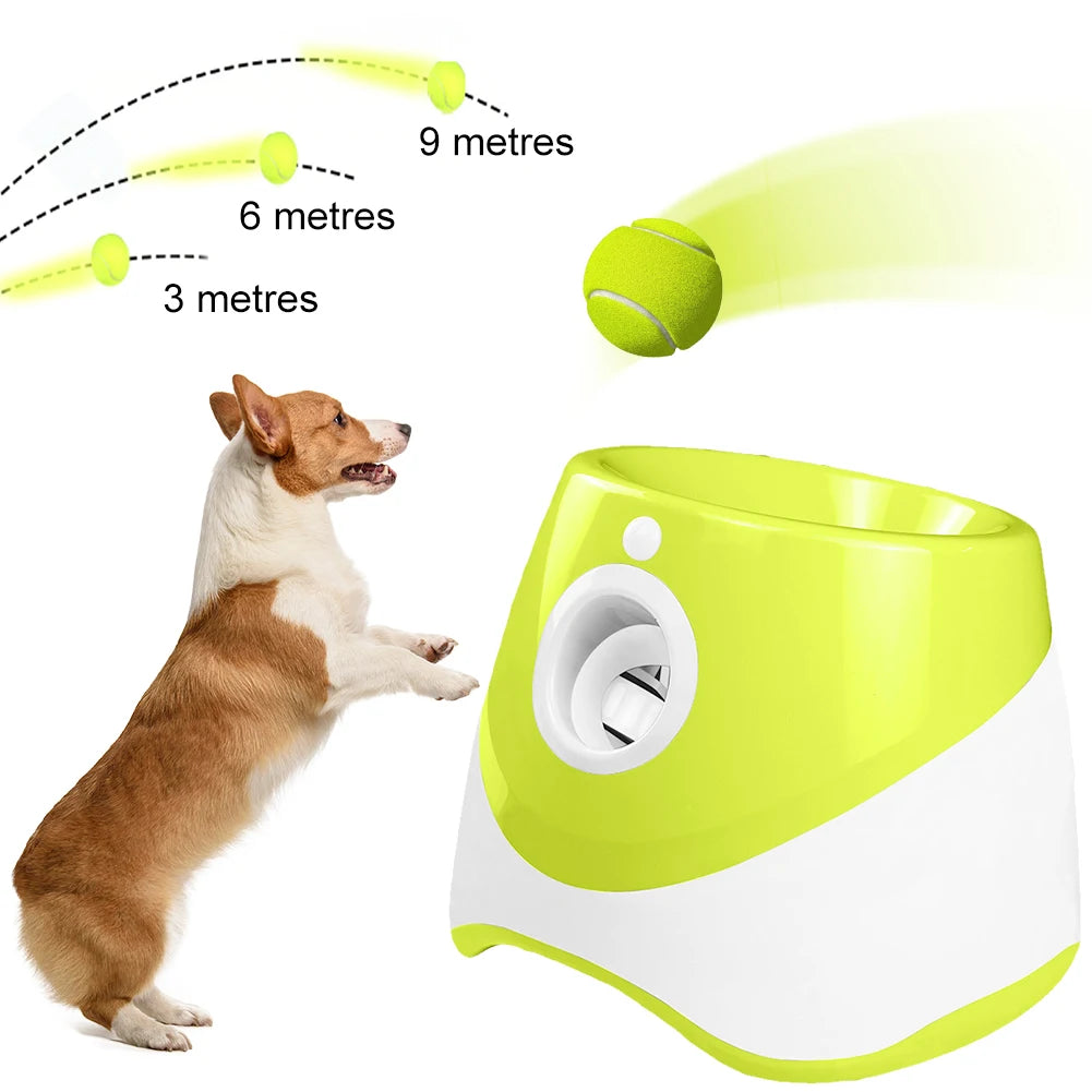 Dog Tennis Launcher Ball Throwing Machine Automatic Ball Launcher Rechargable Catapult Funny Interactive Throw Device Pet Toys
