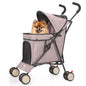 Travel Portable Dog Stroller, Pet Stroller for Small Puppy Dogs & Cats, Up to 33 lbs, Dark Grey