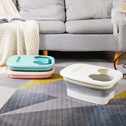 Portable Footbath Massage Bucket Easy To Store Foot Soaking Bath Tub Folding Basin for Winter warmth Relaxing and Pain Relief