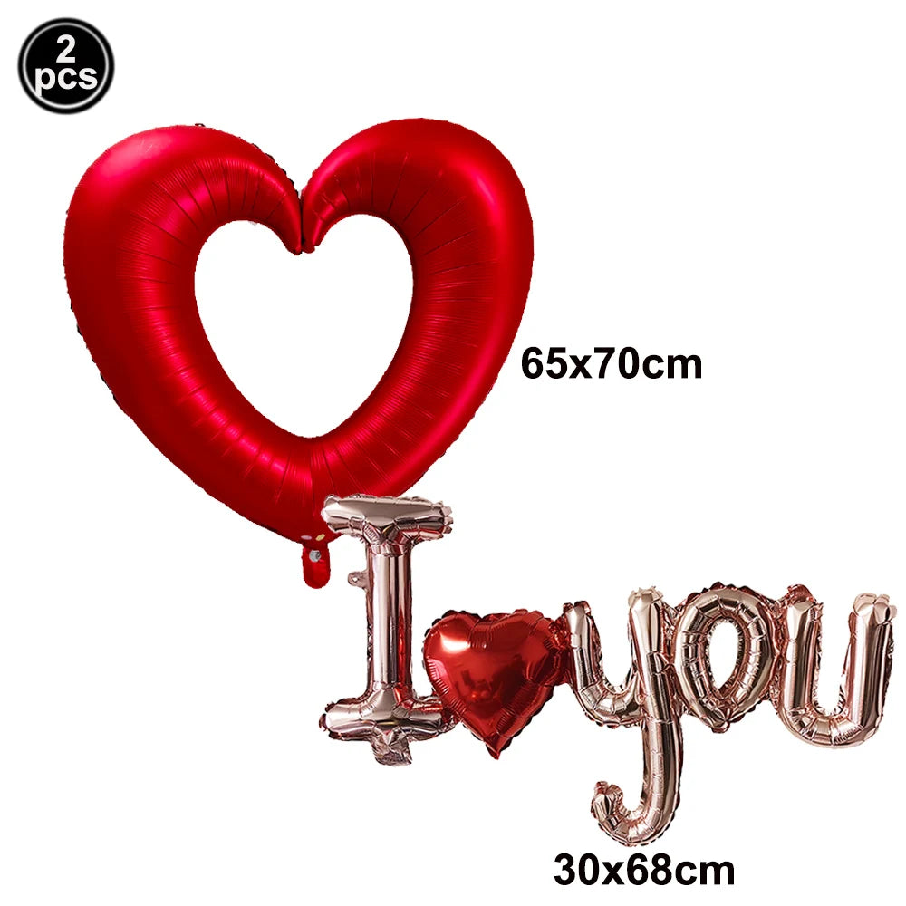 Valentine's Day Foil Balloon Decor Teddy Bear Foil Balloon Love Balloon Heart Balloons for Valentines Wedding Party Decor