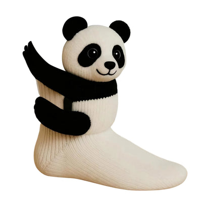 Crochet Animal Socks Breathable Hand Crocheted Plush Socks Moisture Wicking 3D Knit Warm Socks for Animal Lovers