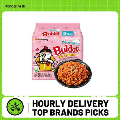 Samyang, Carbonara - flavored Hot Chicken Flavor Noodles, Pack of 5, 130g/bag