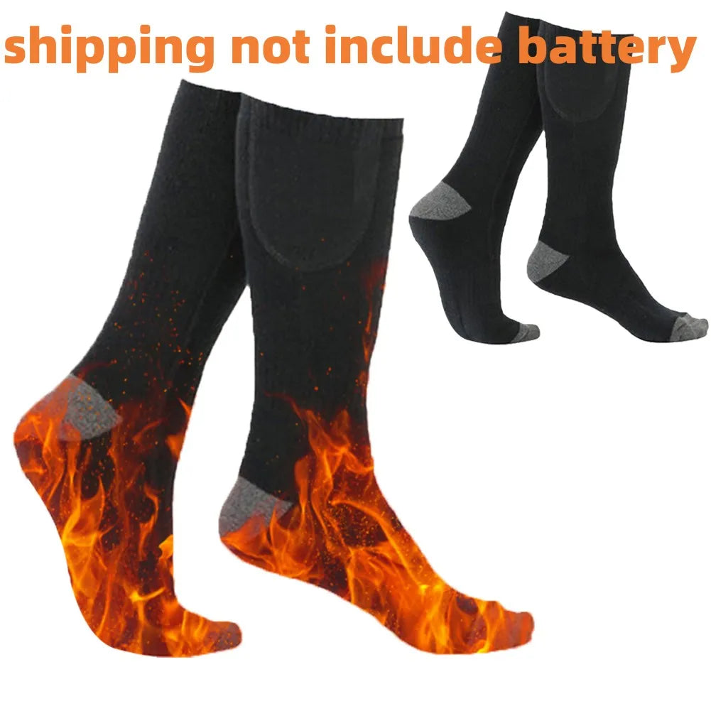 Electric Heated Socks 3 Level Temperature Electric Heating Socks Cold-Proof Skiing Sock for Cycling Camping Skating (NO Battery）