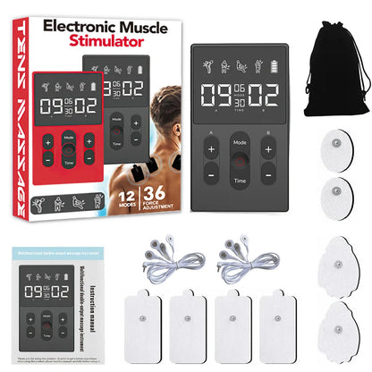 TENS Meridian Massager EMS Multifunctional 12 Modes 36 Levels Intensity Timed Dual Channel Output Muscle Relaxation