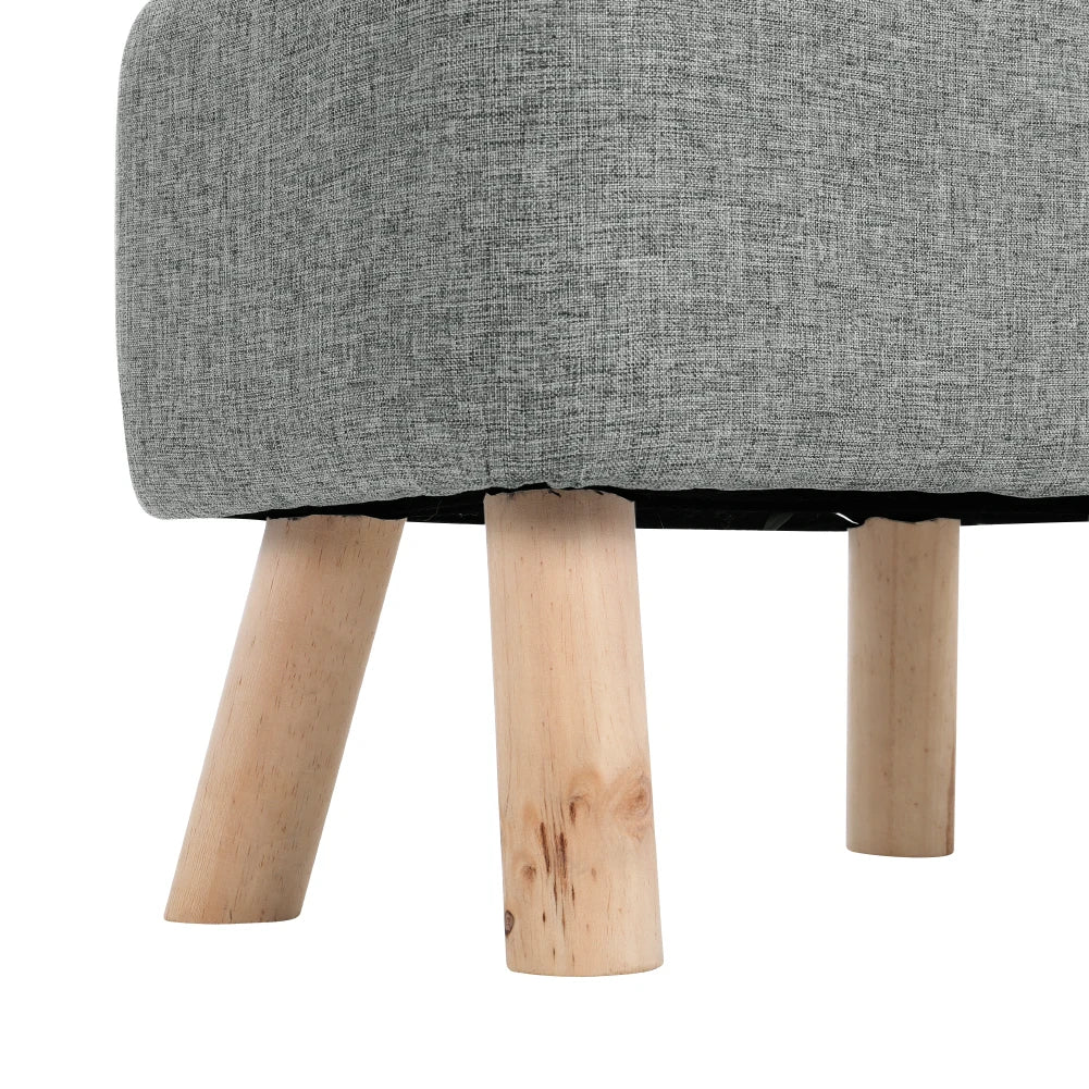 【Breeins】Linen Upholstered Ottoman Footstool with Pocket Chair Sofa Home Decoration