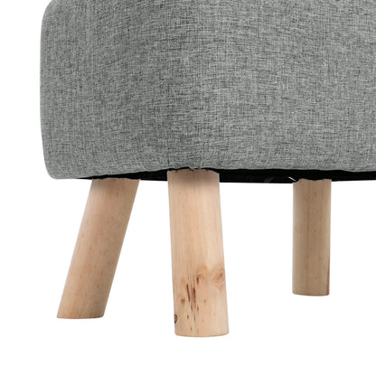 【Breeins】Linen Upholstered Ottoman Footstool with Pocket Chair Sofa Home Decoration