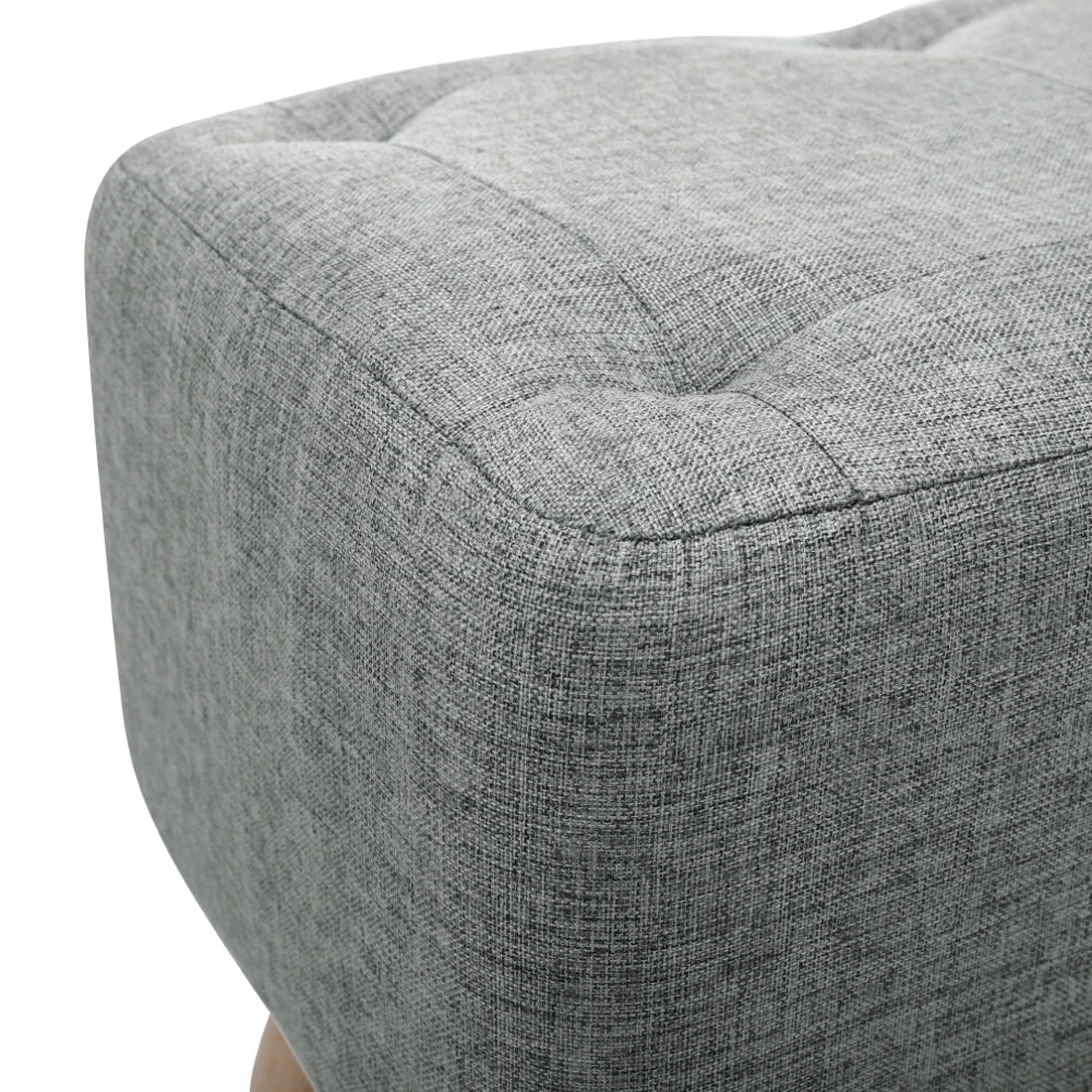 【Breeins】Linen Upholstered Ottoman Footstool with Pocket Chair Sofa Home Decoration