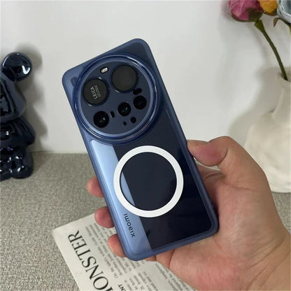 For Xiaomi 15 Ultra Case Magnetic Wireless Charging Camera Protection Lens Film Silicone MagSafe Transparent Shockproof Cover