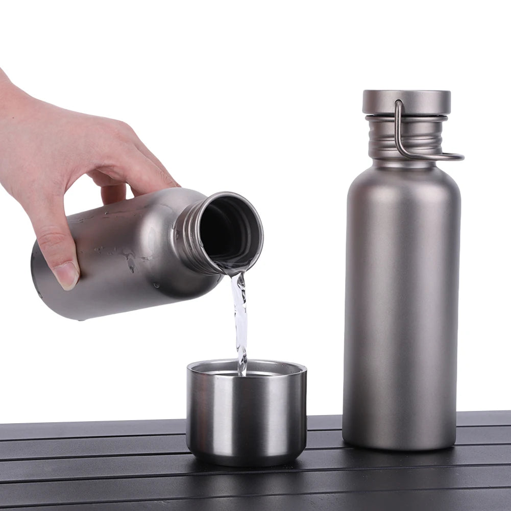 500-750ml Titanium Water Bottle Sports Kettle Leak-Proof Ultralight Water Bottle Tourism Sports Bottle Outdoor Sport Supplies