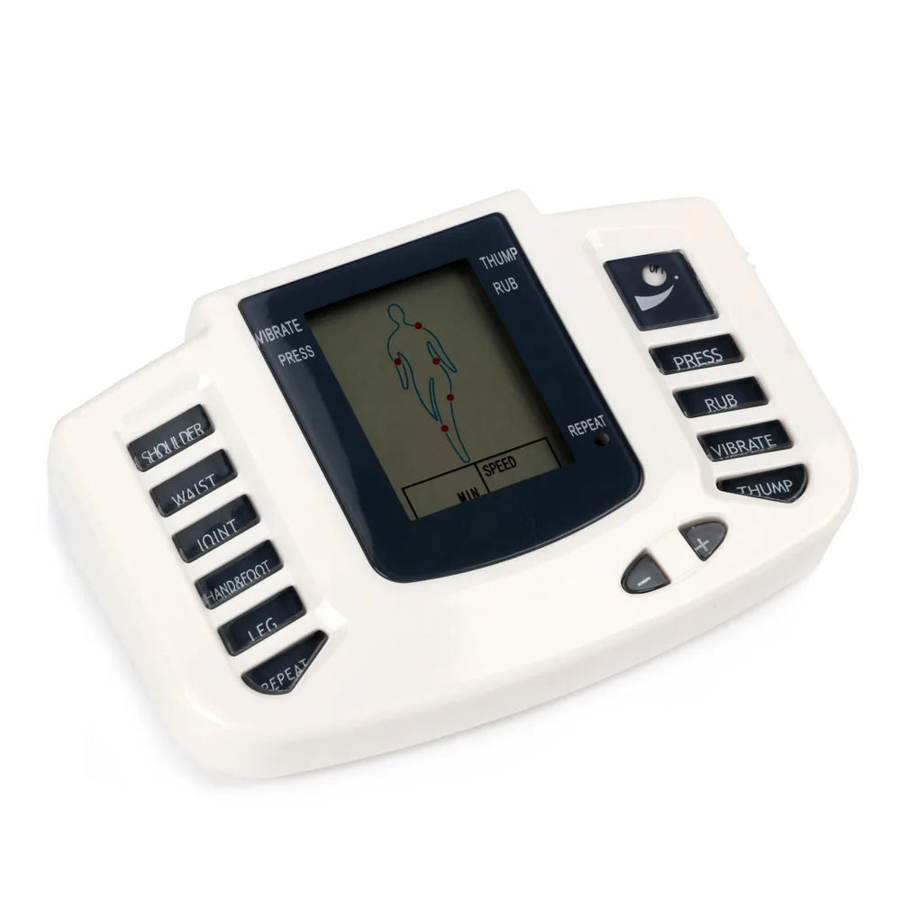 JR309 EMS Tens Massage Unit +16 Pads Russian Electrical Pulse Acupuncture Full Body Relax Muscle Massager Stimulator