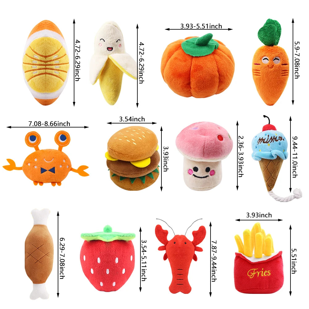 1Pc Pet Toys Fruit Animals Cartoon Dog Toy Stuffed Squeaking Cute Plush Puzzle for Dogs Cat Chew Squeaker Squeaky Toy