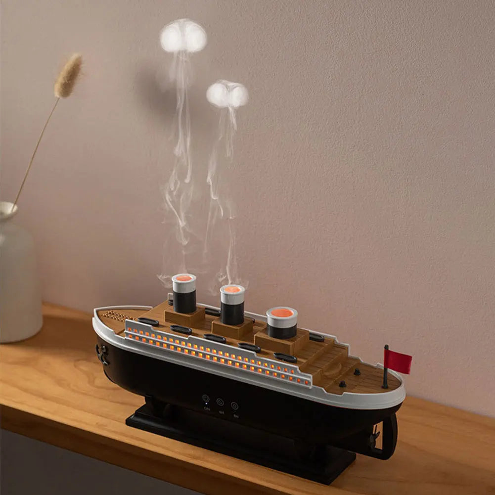 Titanic Ship Model Air Humidifier Home 250ml Remote Control Essential Oil Jellyfish Smoke Ring Spray Aroma Diffuser Humidifiers