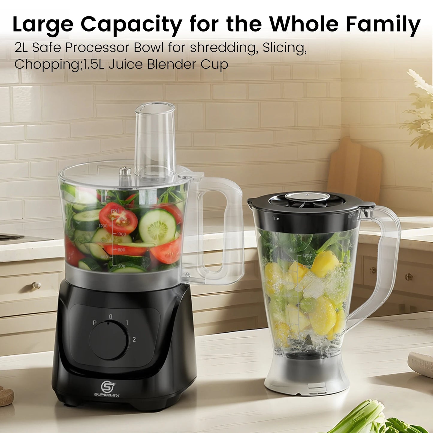 SUPERLEX 10-in-1 Multifunctional Blender for Mixing Food 2L 800W Fully Equipped Adjustable Speed Fruit Food Breaking Machine New