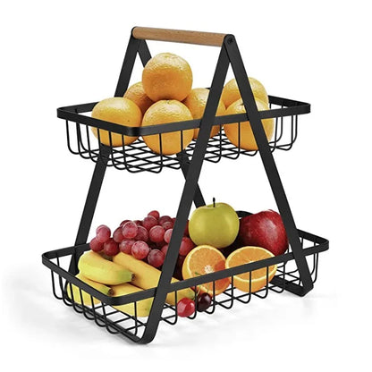 New Detachable Stainless Steel Fruit Basket Kitchen Living Room Desktop Storage Rack Bread Basket Portable Fruit Bowl